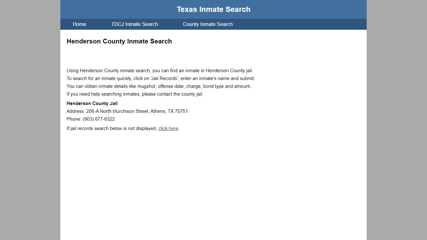 Henderson County Jail Inmate Search